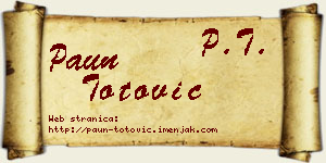 Paun Totović vizit kartica